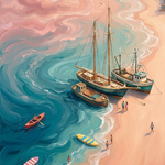 Pastel Tide Getaway Wanddecoratie – Serene Strand Canvas Print