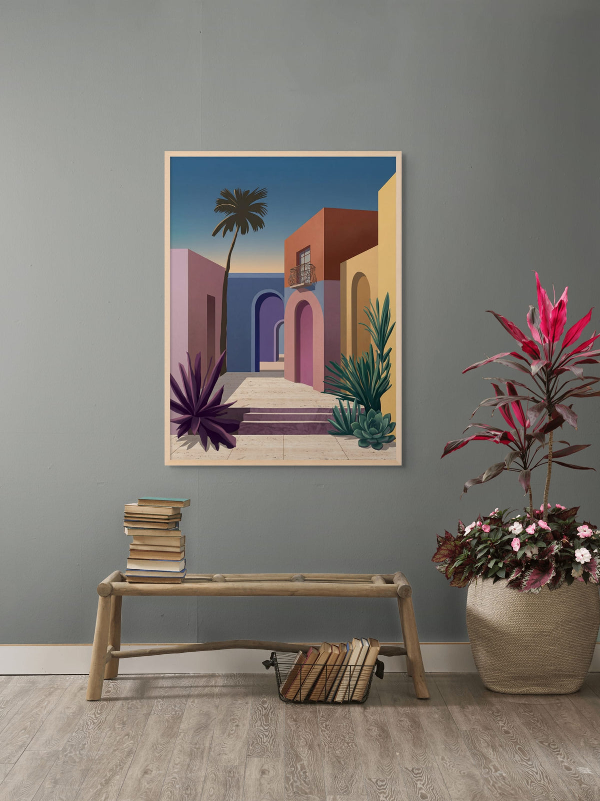 Pastelsteeg bij Avondrood Wanddecoratie | ArtifyCanvas