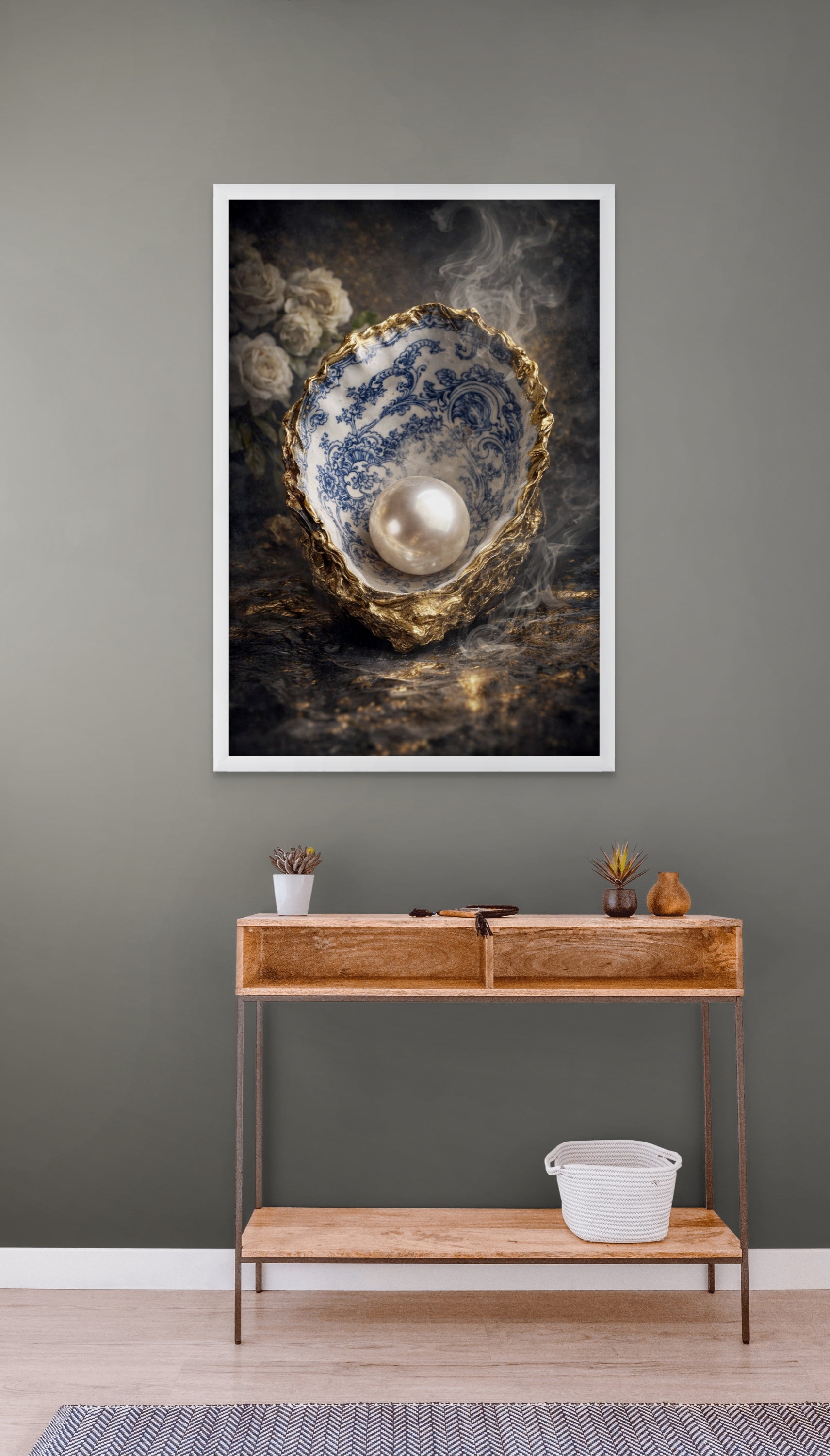 Delfts Blauw Parel Wanddecoratie – Koninklijke Luxe Canvas Print