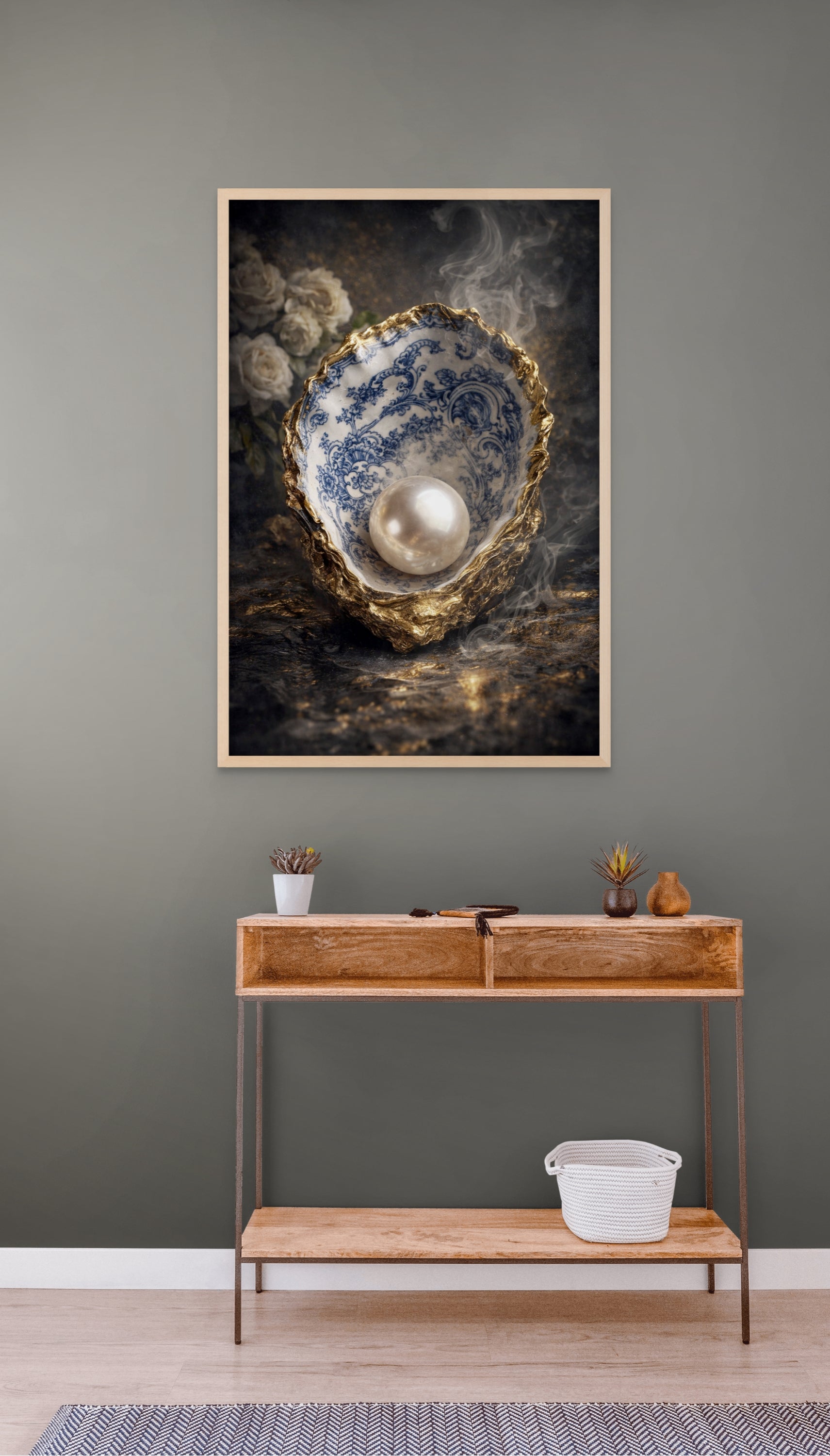 Delfts Blauw Parel Wanddecoratie – Koninklijke Luxe Canvas Print