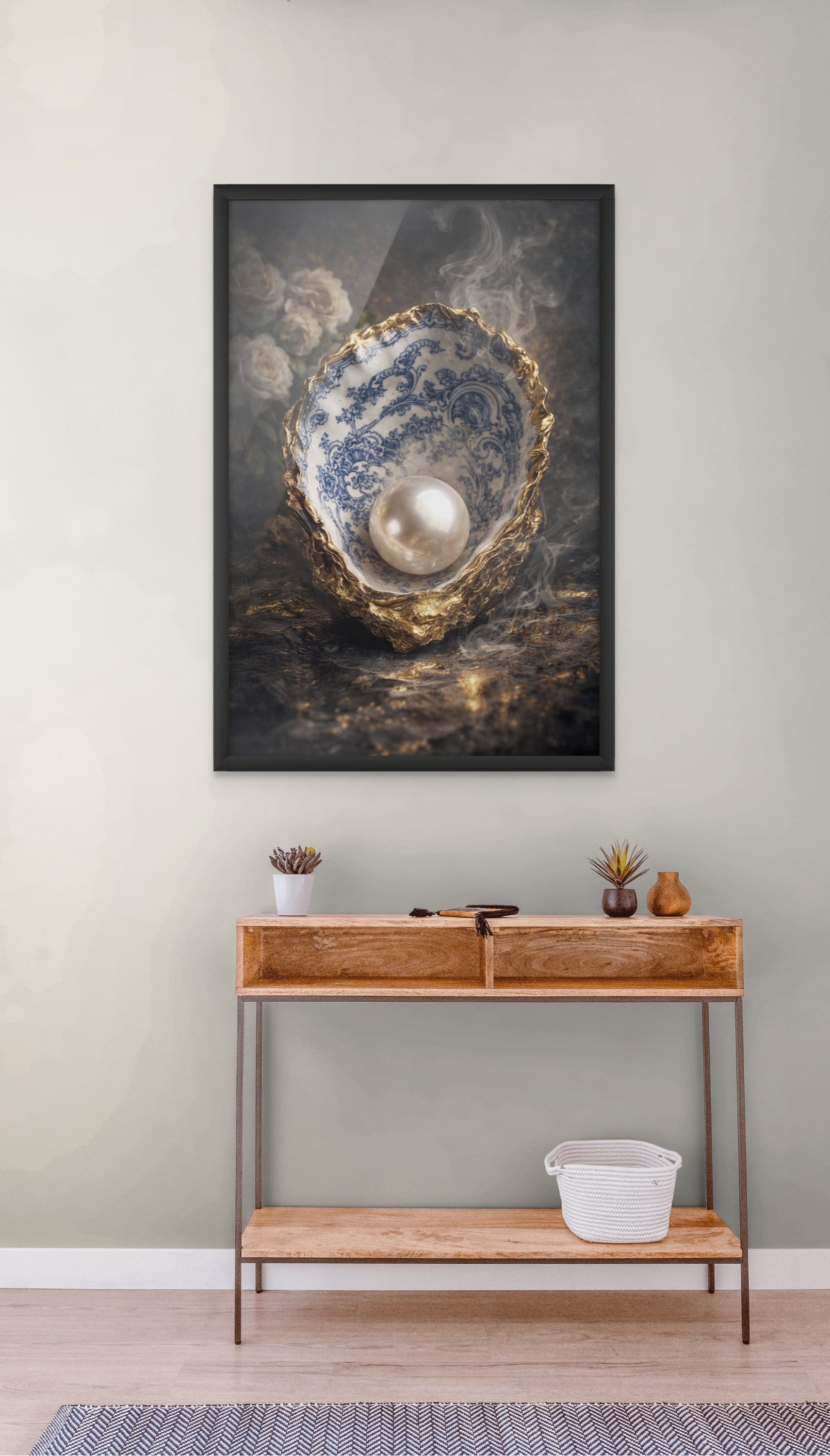 Delfts Blauw Parel Wanddecoratie – Koninklijke Luxe Canvas Print