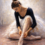 Plié bij Ochtendlicht wanddecoratie met ballerina in een plié in zacht ochtendlicht