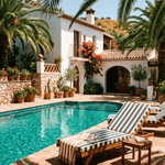 Poolside Siesta – zwembad bij een zonnige mediterrane villa