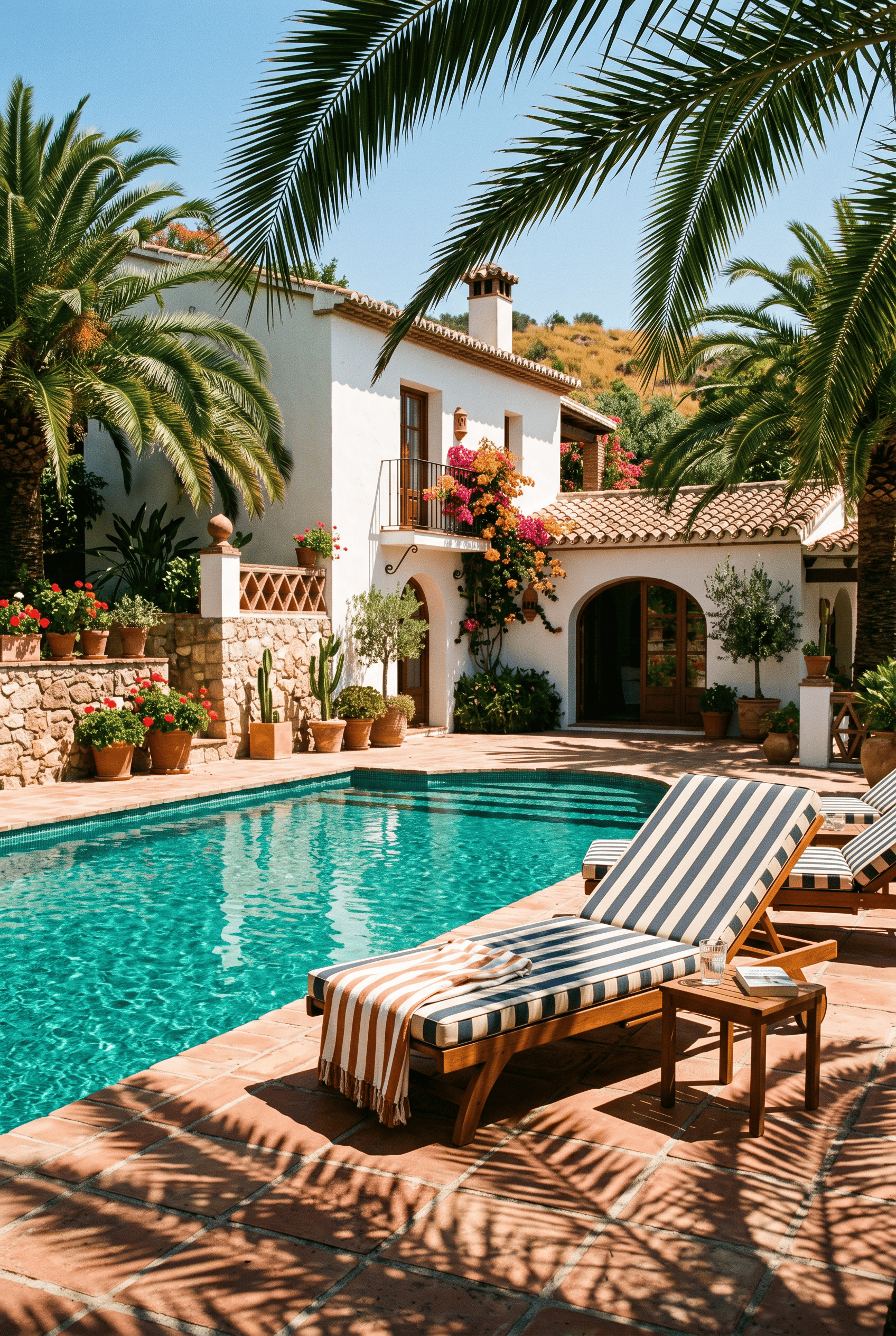 Poolside Siesta – zwembad bij een zonnige mediterrane villa