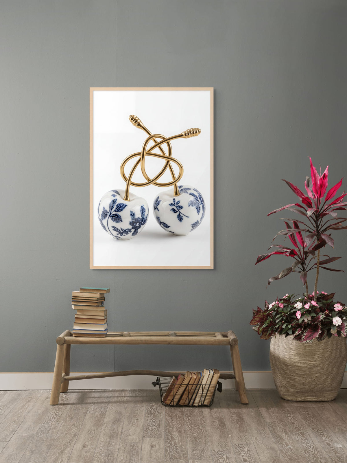Porcelain Cherry Twist Wanddecoratie | ArtifyCanvas
