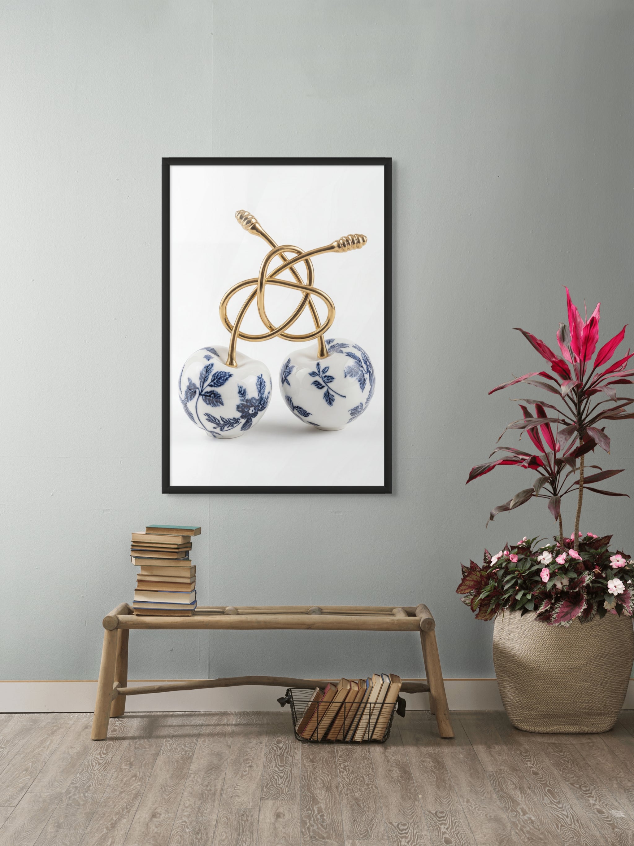 Porcelain Cherry Twist Wanddecoratie – Japans Bloesem Canvas Print