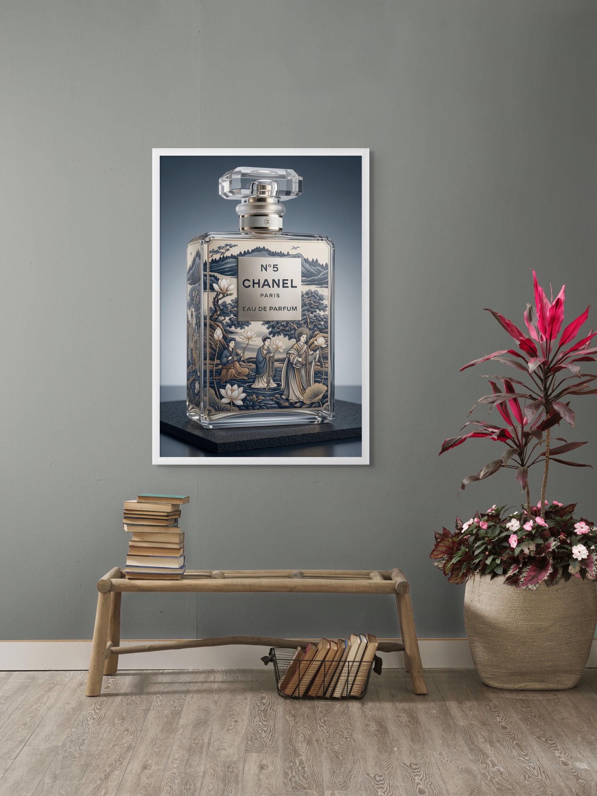 Porcelain Noire Essence Wanddecoratie – Elegant Portret Canvas Print