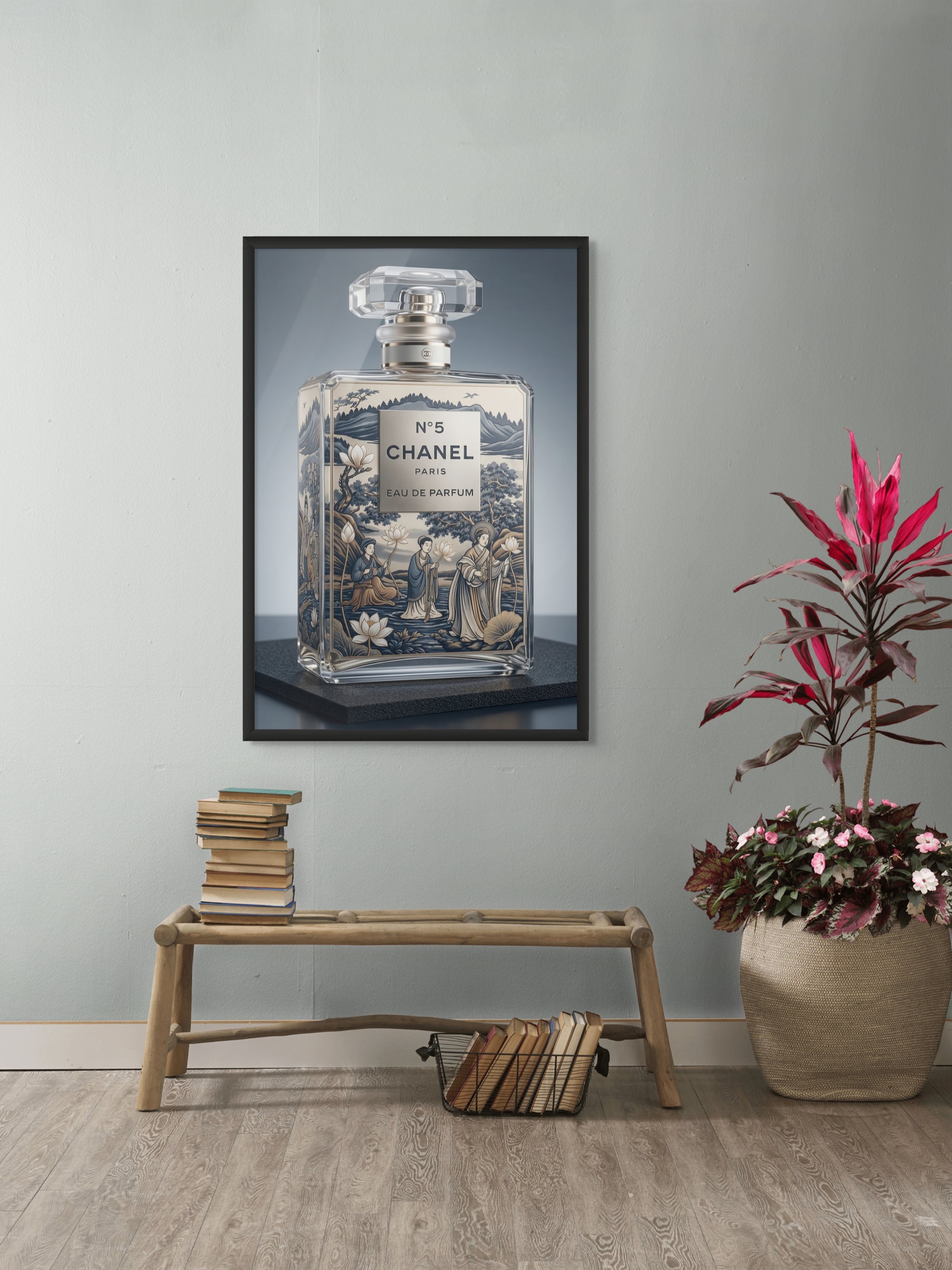 Porcelain Noire Essence Wanddecoratie – Elegant Portret Canvas Print