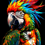 Prism Fury Macaw wanddecoratie met ara-papegaai in spetterende prismakleuren