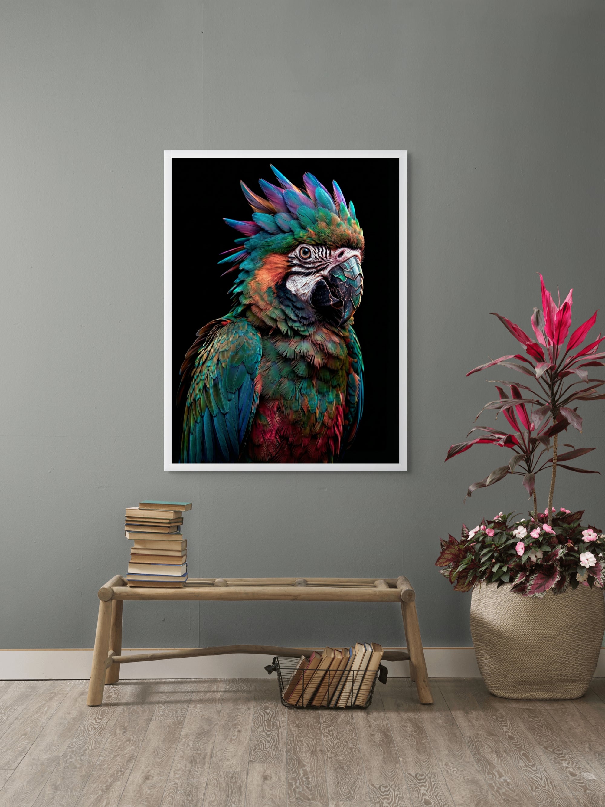 Prism Rebel Parrot Wanddecoratie – Kleurrijke Papegaai Canvas Print