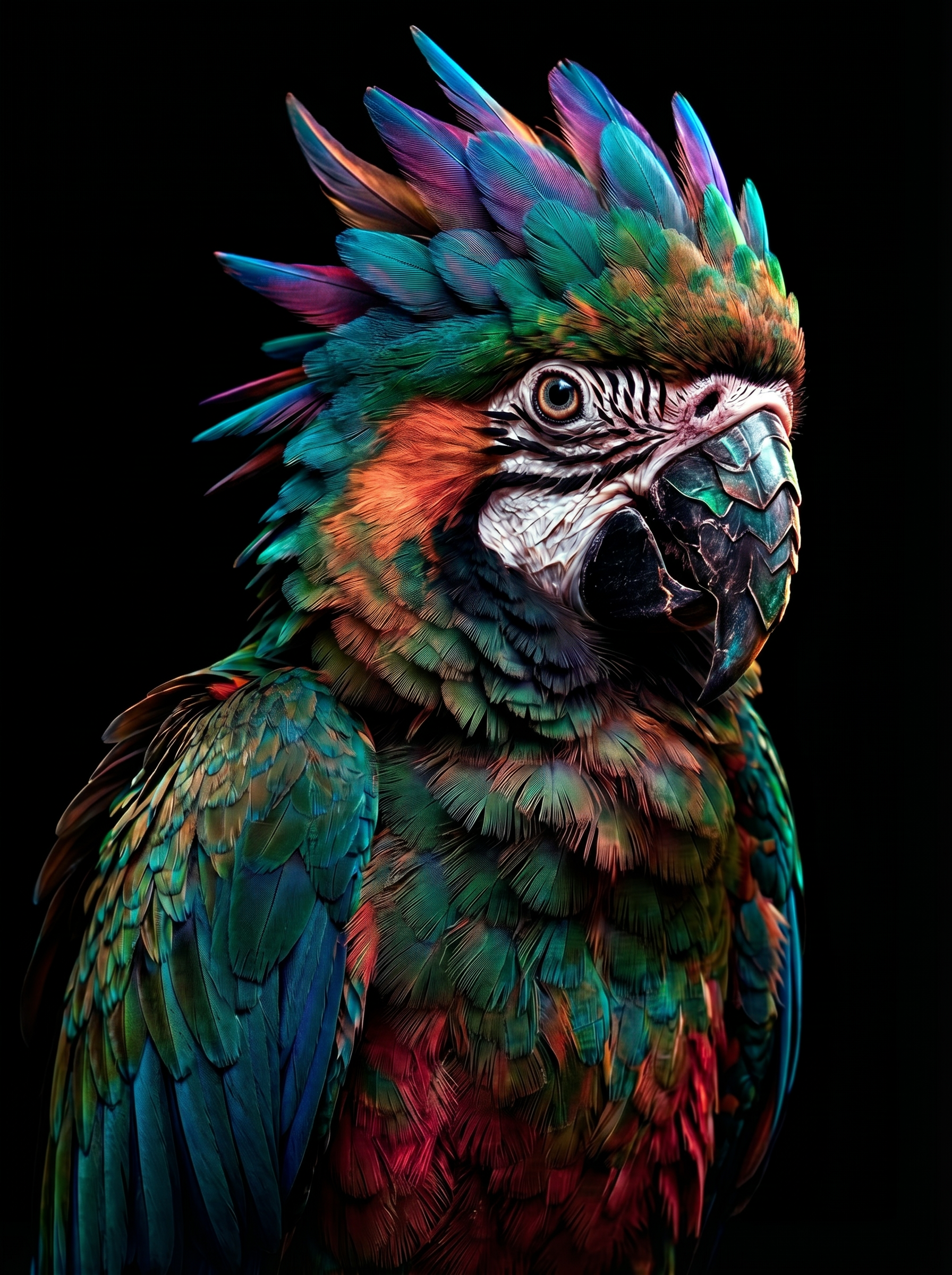 Prism Rebel Parrot Wanddecoratie – Kleurrijke Papegaai Canvas Print