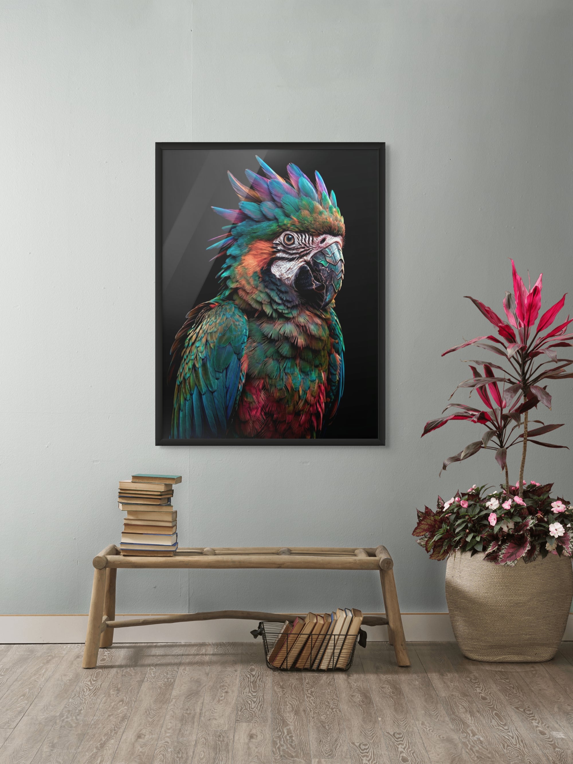 Prism Rebel Parrot Wanddecoratie – Kleurrijke Papegaai Canvas Print