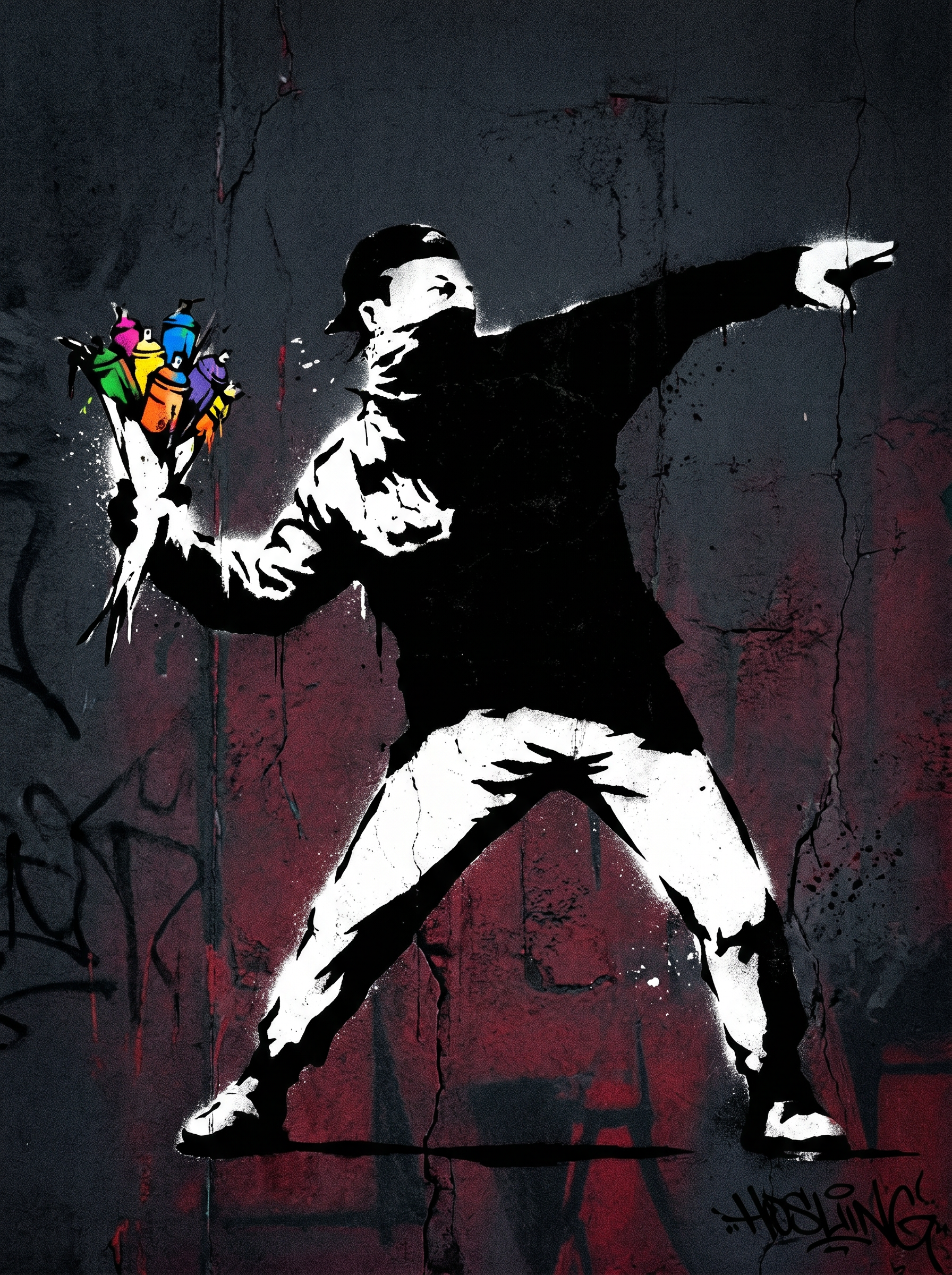 Rebel Bloom Riot wanddecoratie met uitbundige bloemen in een rebelse kleurexplosie