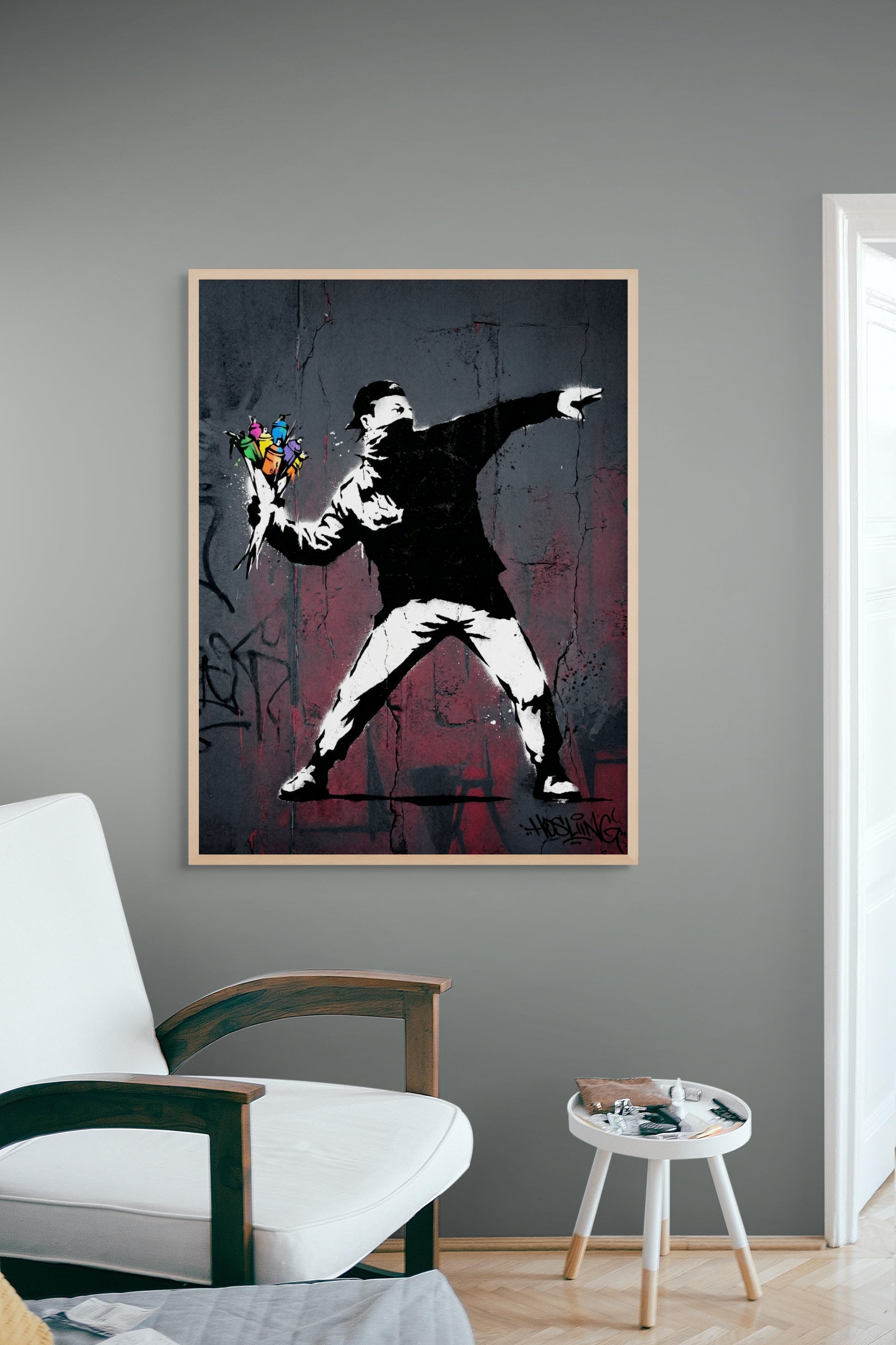 Rebel Bloemen Oproer Wanddecoratie – Kleurrijke Graffiti Canvas Print