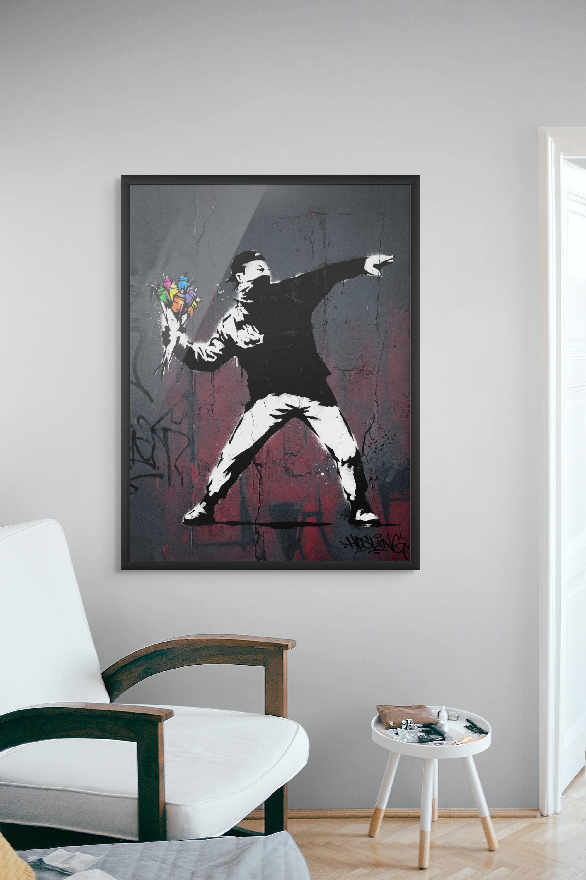 Rebel Bloemen Oproer Wanddecoratie – Kleurrijke Graffiti Canvas Print