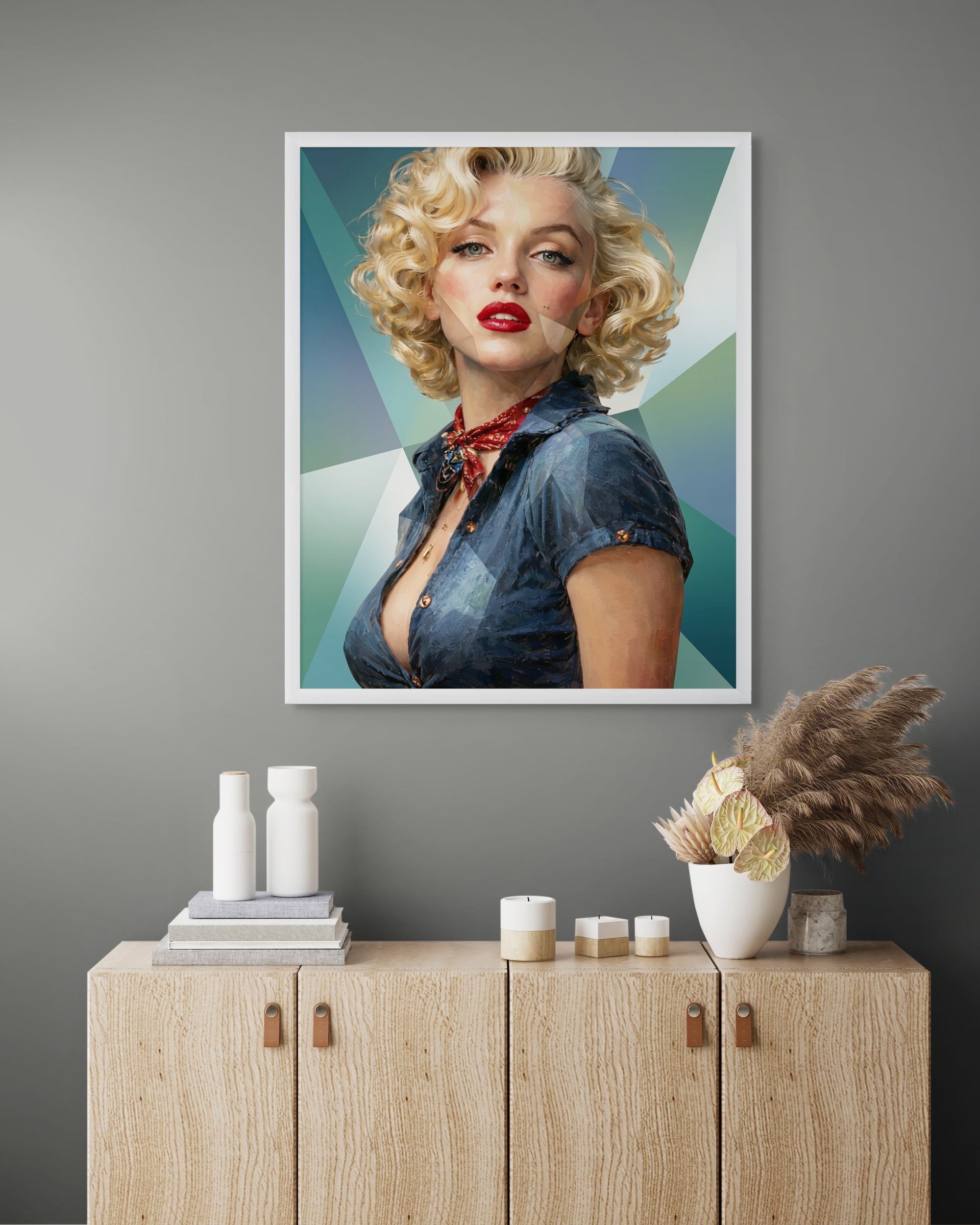 Retro Hollywood Diva Wanddecoratie – Glamour Portret Canvas Print