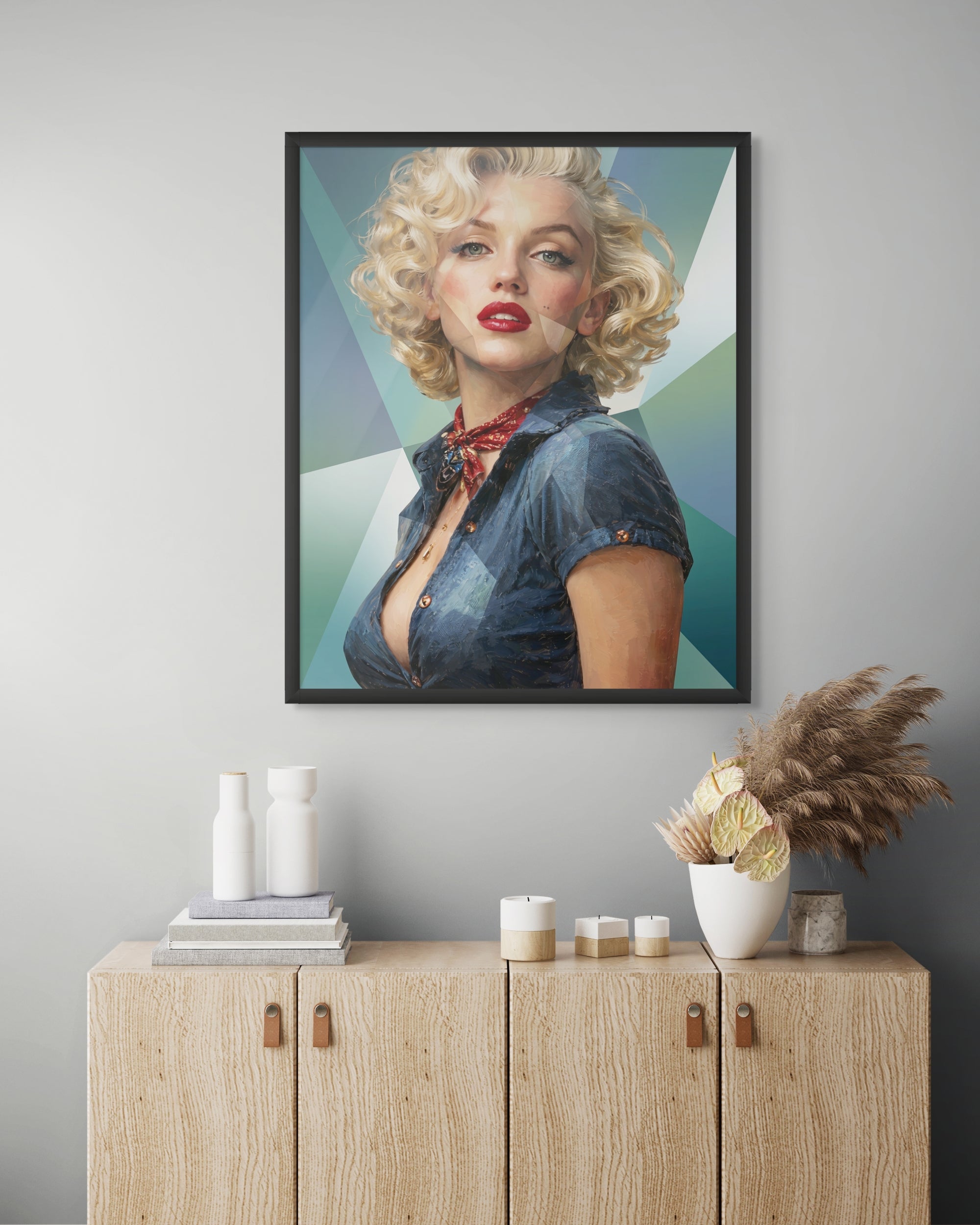 Retro Hollywood Diva Wanddecoratie – Glamour Portret Canvas Print