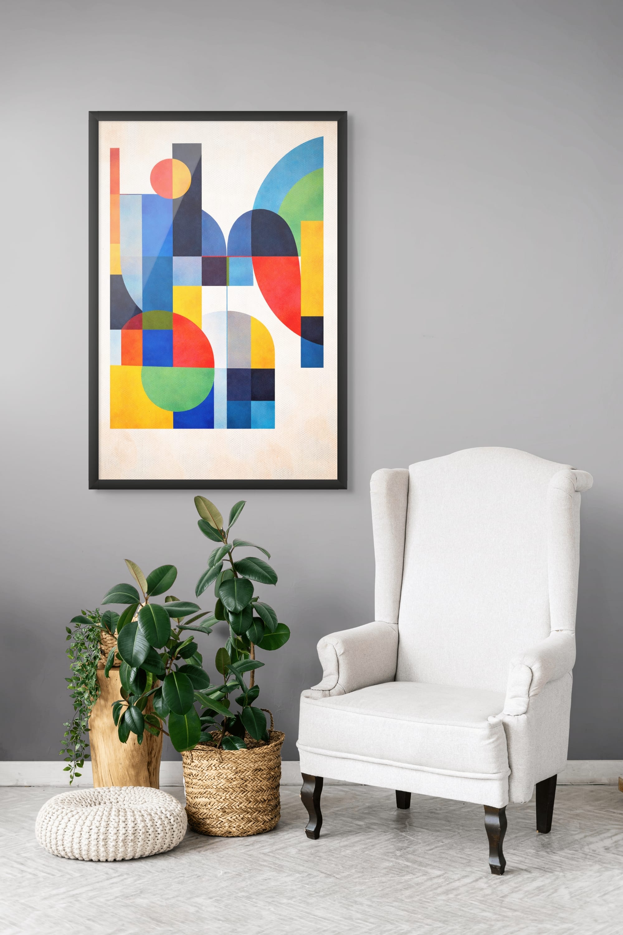 Retro Ritme in Kleurbogen Schilderij