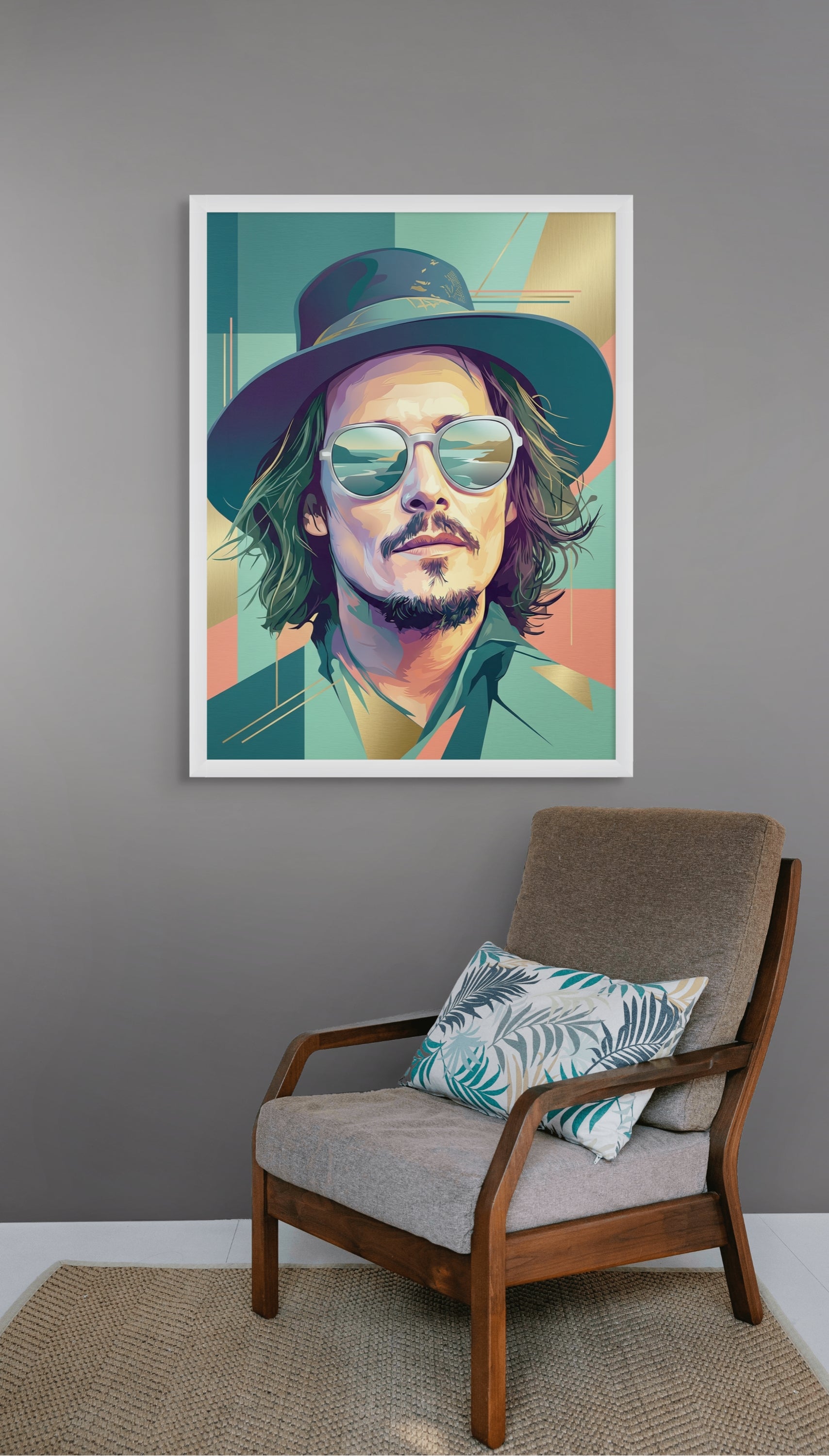 Retro Zonnebril Rebel Wanddecoratie – Stoer Portret Canvas Print