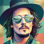 Retro Zonnebril Rebel wanddecoratie met stoer portret en markante retro zonnebril