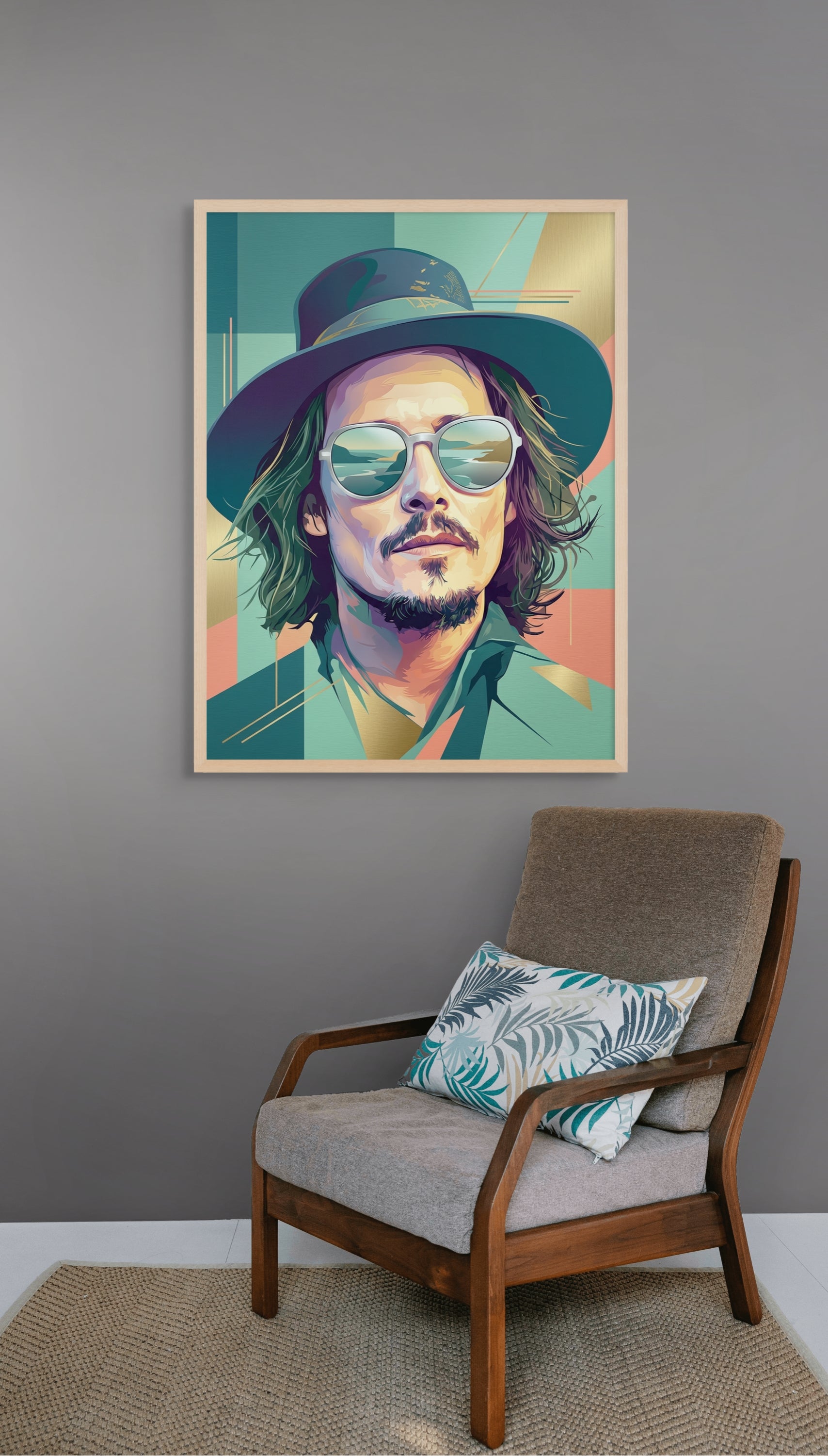 Retro Zonnebril Rebel Wanddecoratie – Stoer Portret Canvas Print