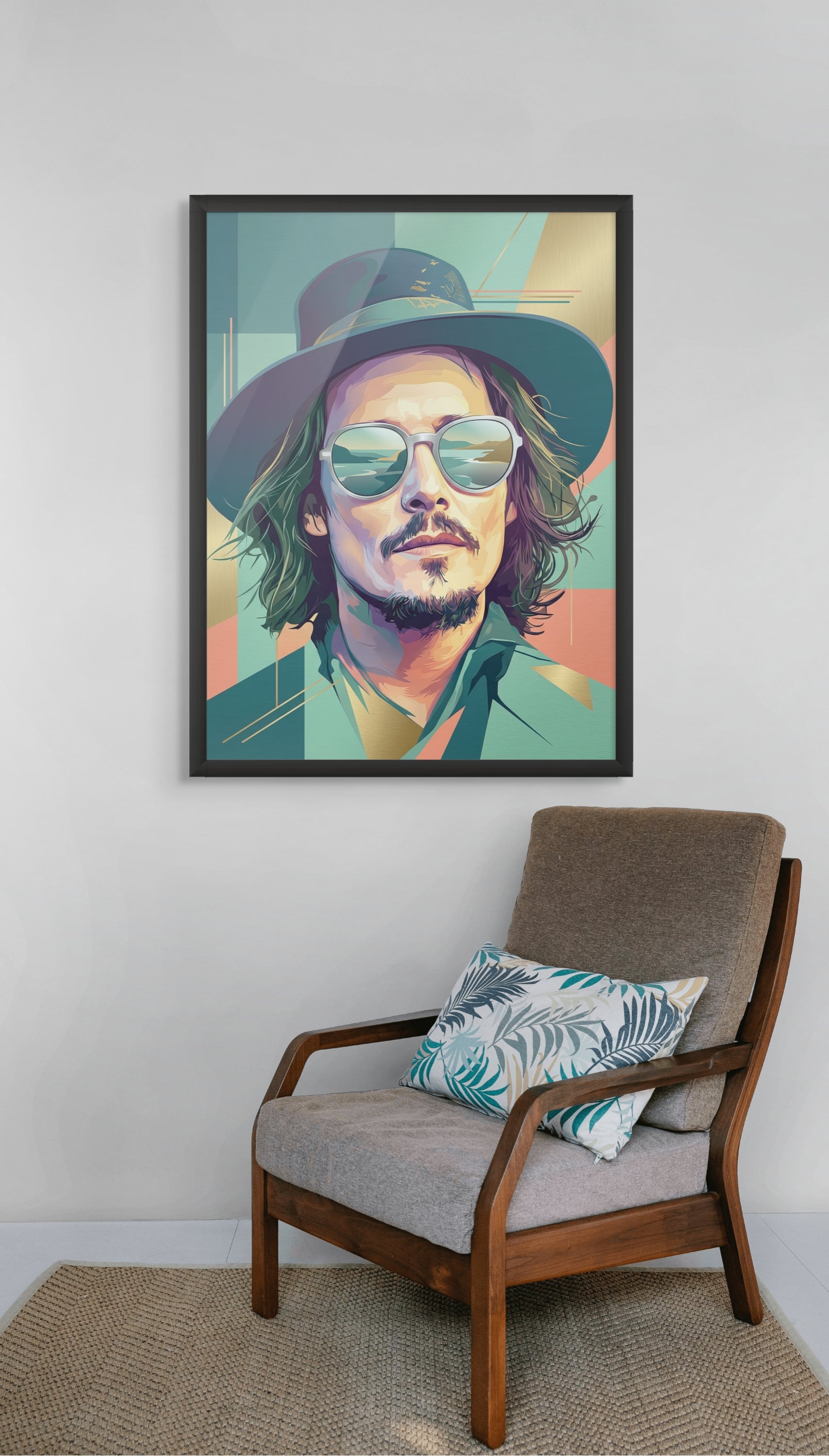 Retro Zonnebril Rebel Wanddecoratie – Stoer Portret Canvas Print