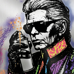 Rockster Modeportret wanddecoratie met stoer portret vol rockster-attitude en mode-flair