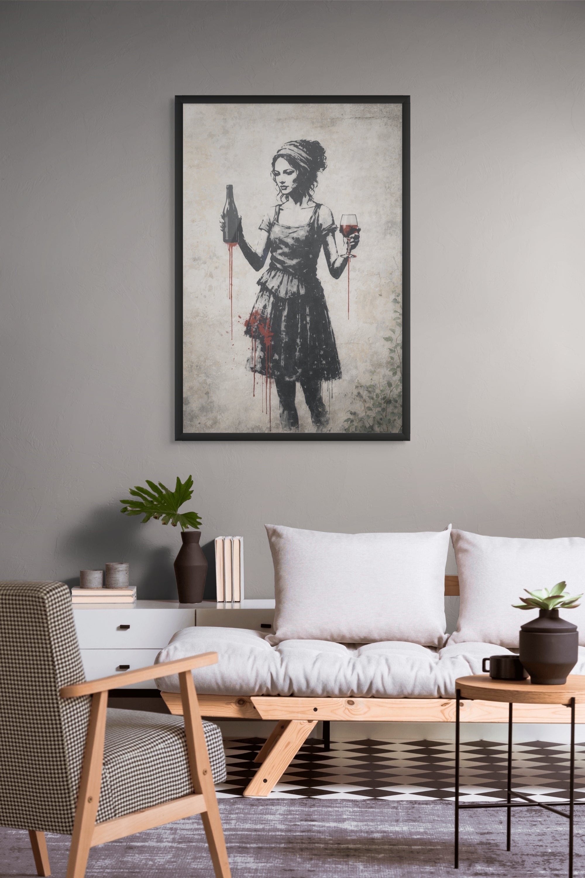 Rode Sportwagen Straat Wanddecoratie – Stoere Auto Canvas Print