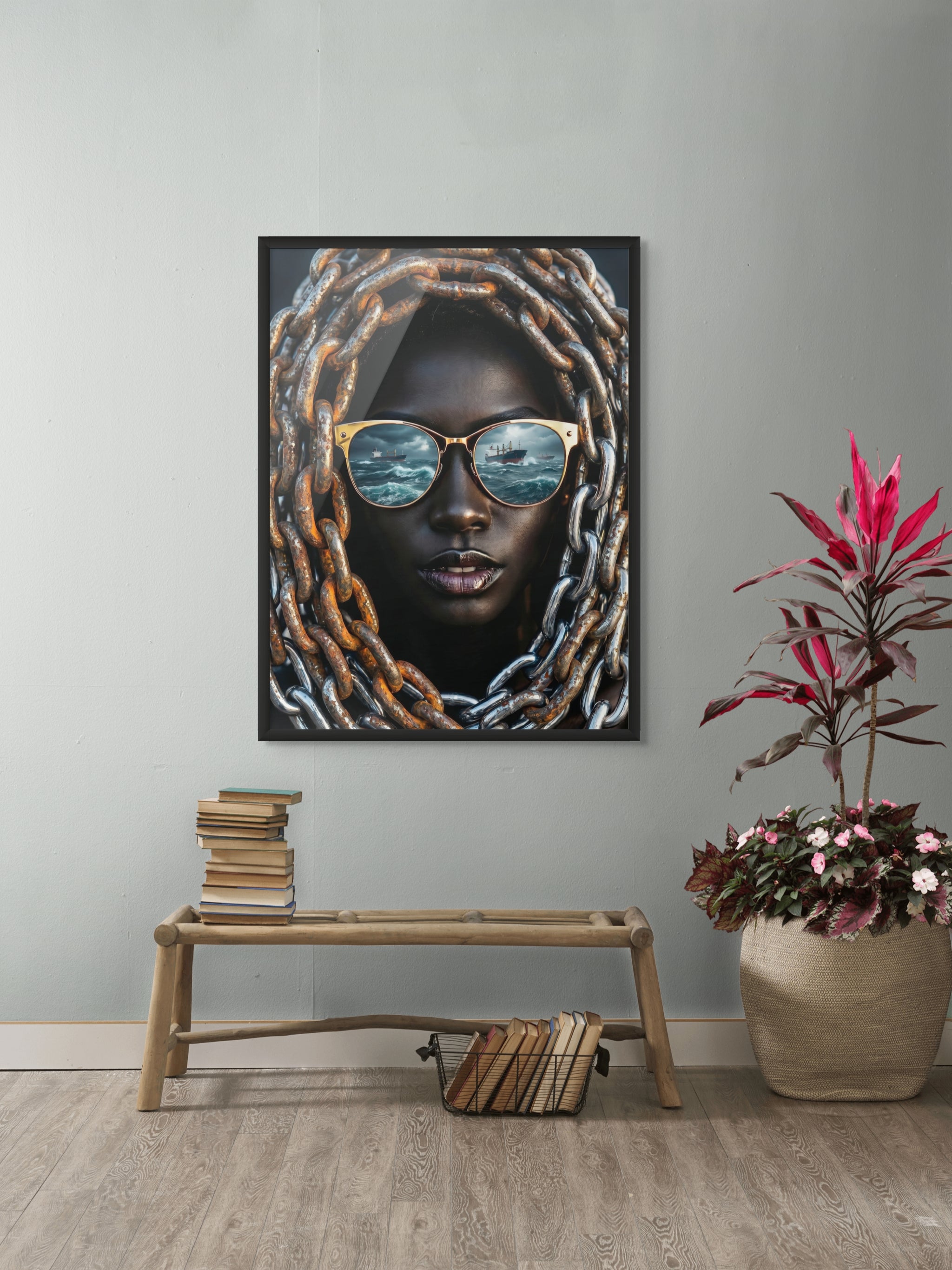 Rust & Tides Reflection Wanddecoratie – Industrieel Kustlandschap Canvas Print