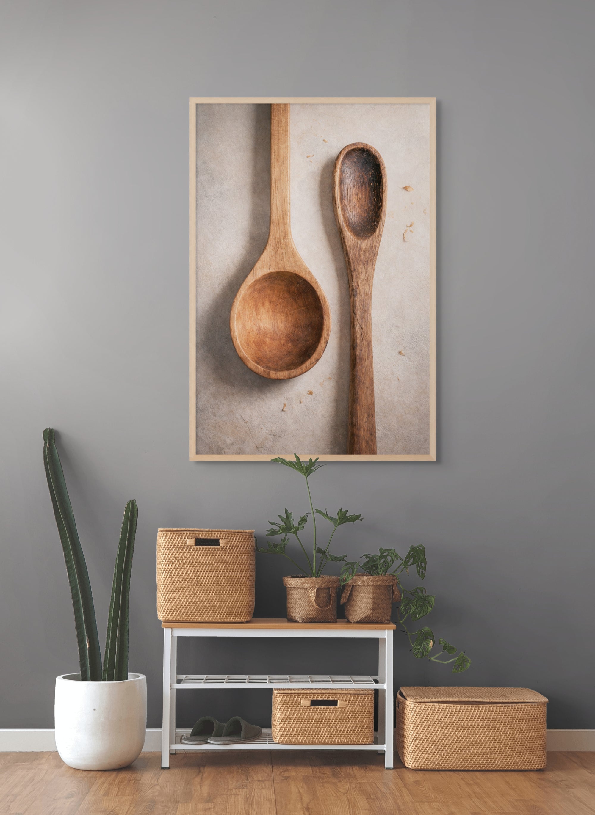 Houten Lepels Keuken Wanddecoratie – Rustieke Canvas of Aluminium Print