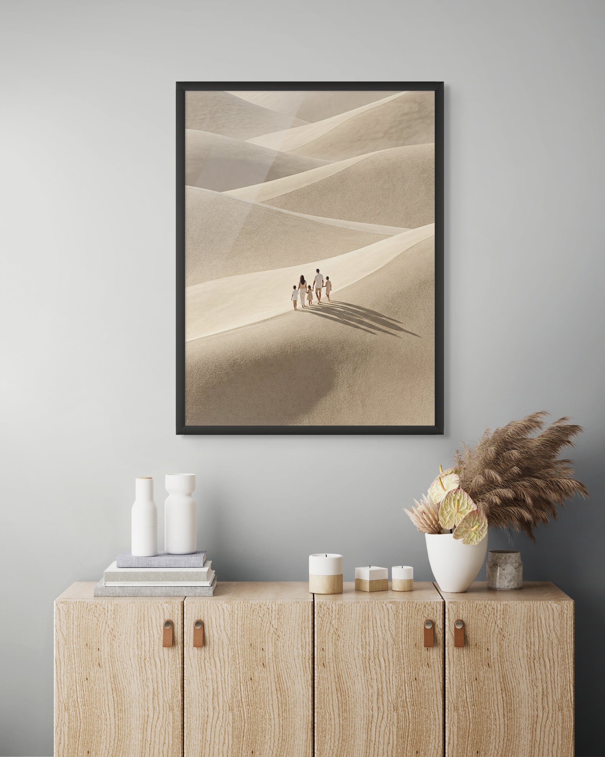 Woestijn Kameel Wanddecoratie – Sahara Landschap Canvas Print