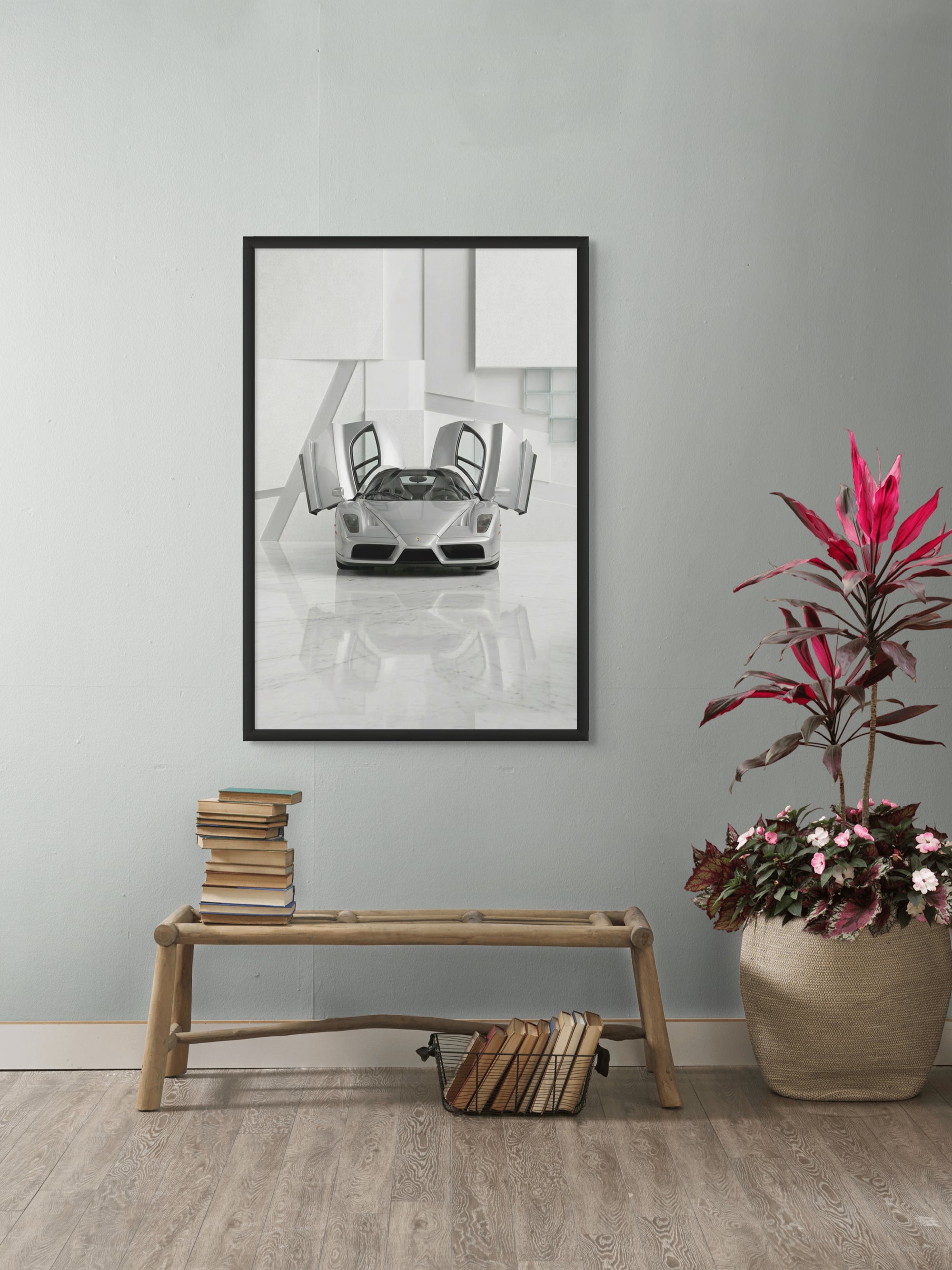 Silver Wing Symphony Wanddecoratie – Luxe Luchtvaart Canvas Print