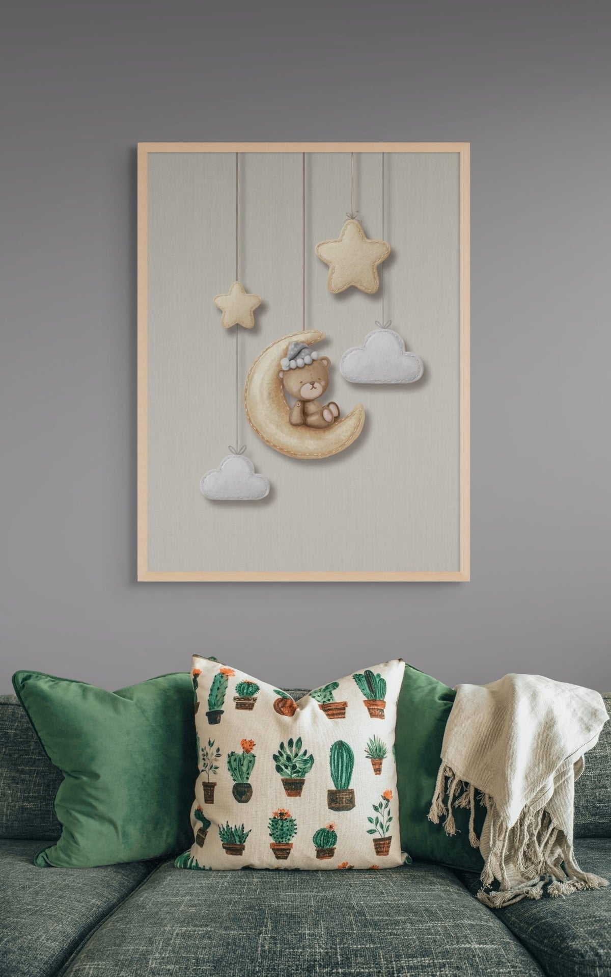 Sleepy Moon Bear Mobile Schilderij