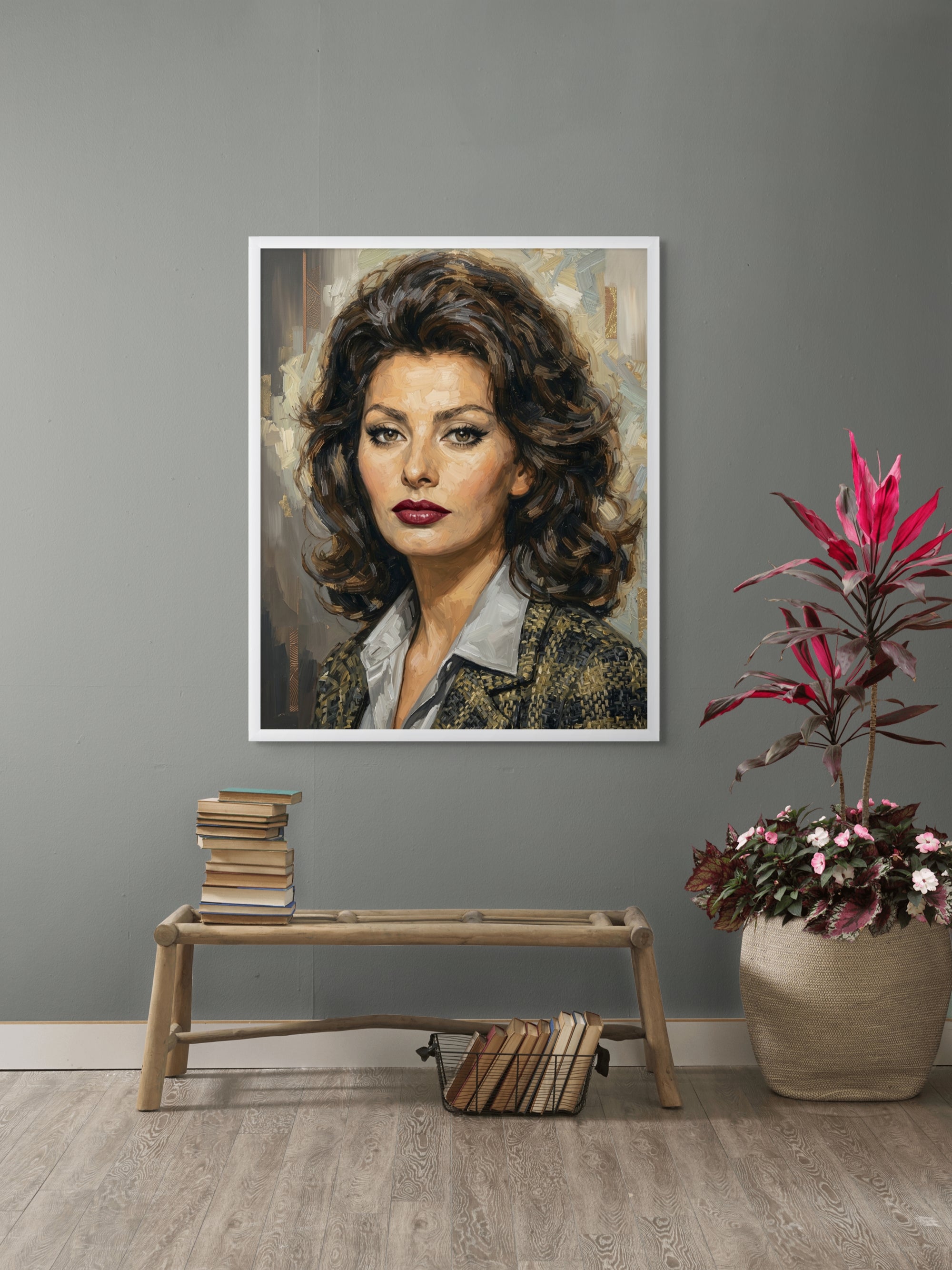 Sophia Loren Contemporary Wanddecoratie – Elegant Portret Canvas Print