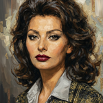 Sophia Loren Contemporary Wanddecoratie – Elegant Portret Canvas Print