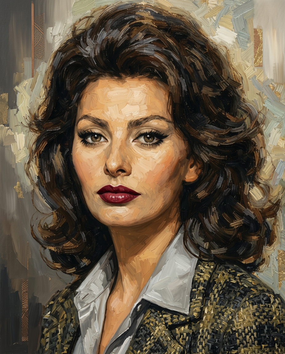 Sophia Loren Contemporary Wanddecoratie – Elegant Portret Canvas Print