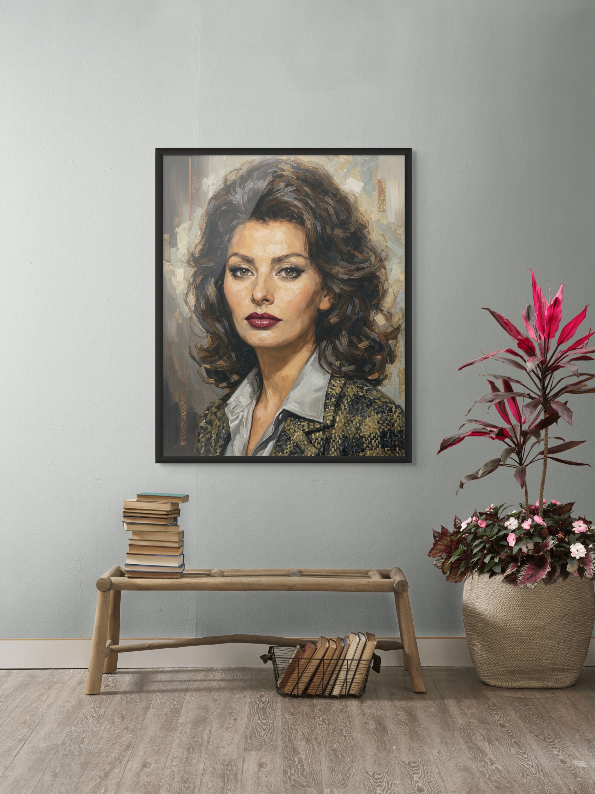 Sophia Loren Contemporary Wanddecoratie – Elegant Portret Canvas Print