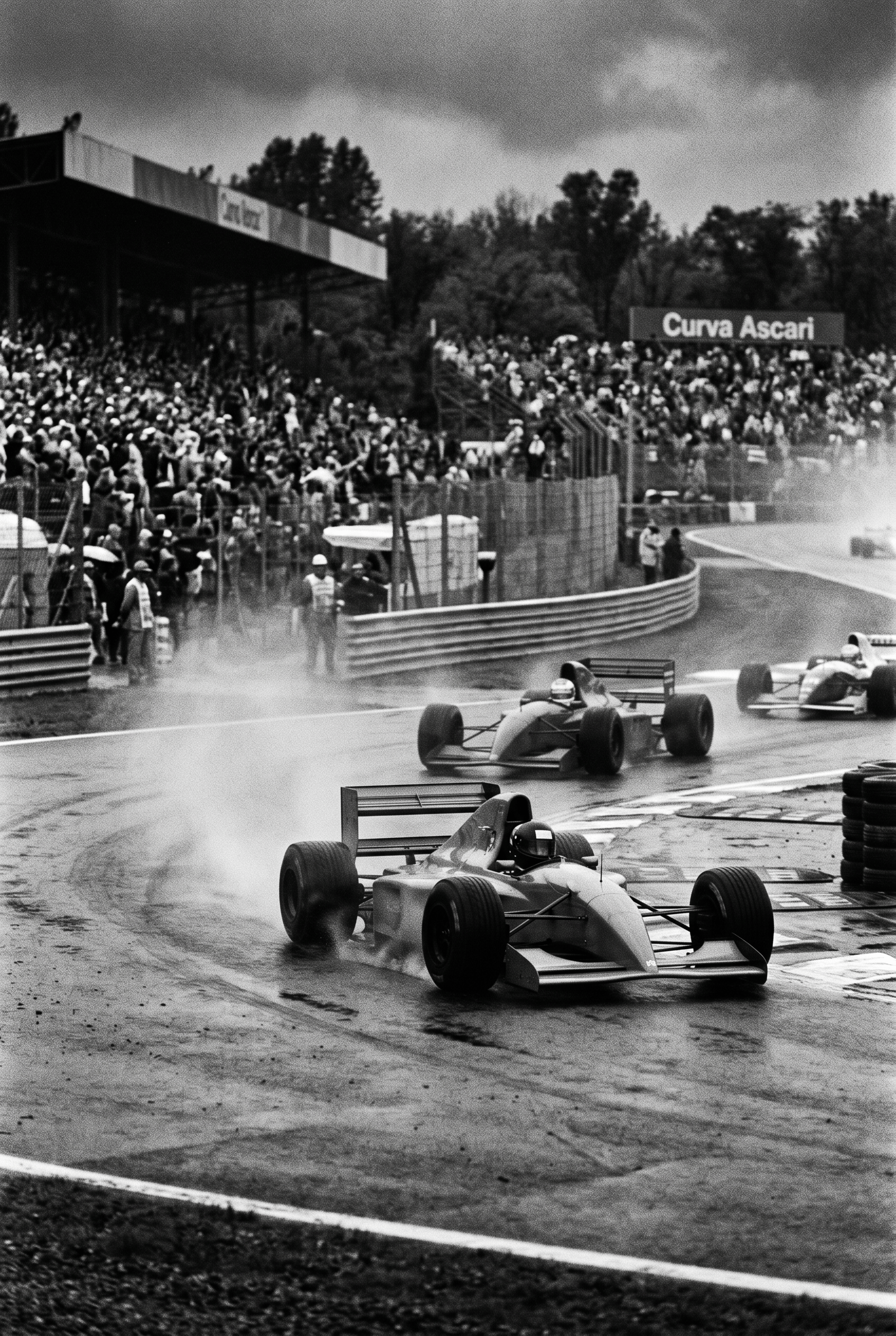 Spray in de Bocht – vintage motorsport wanddecoratie