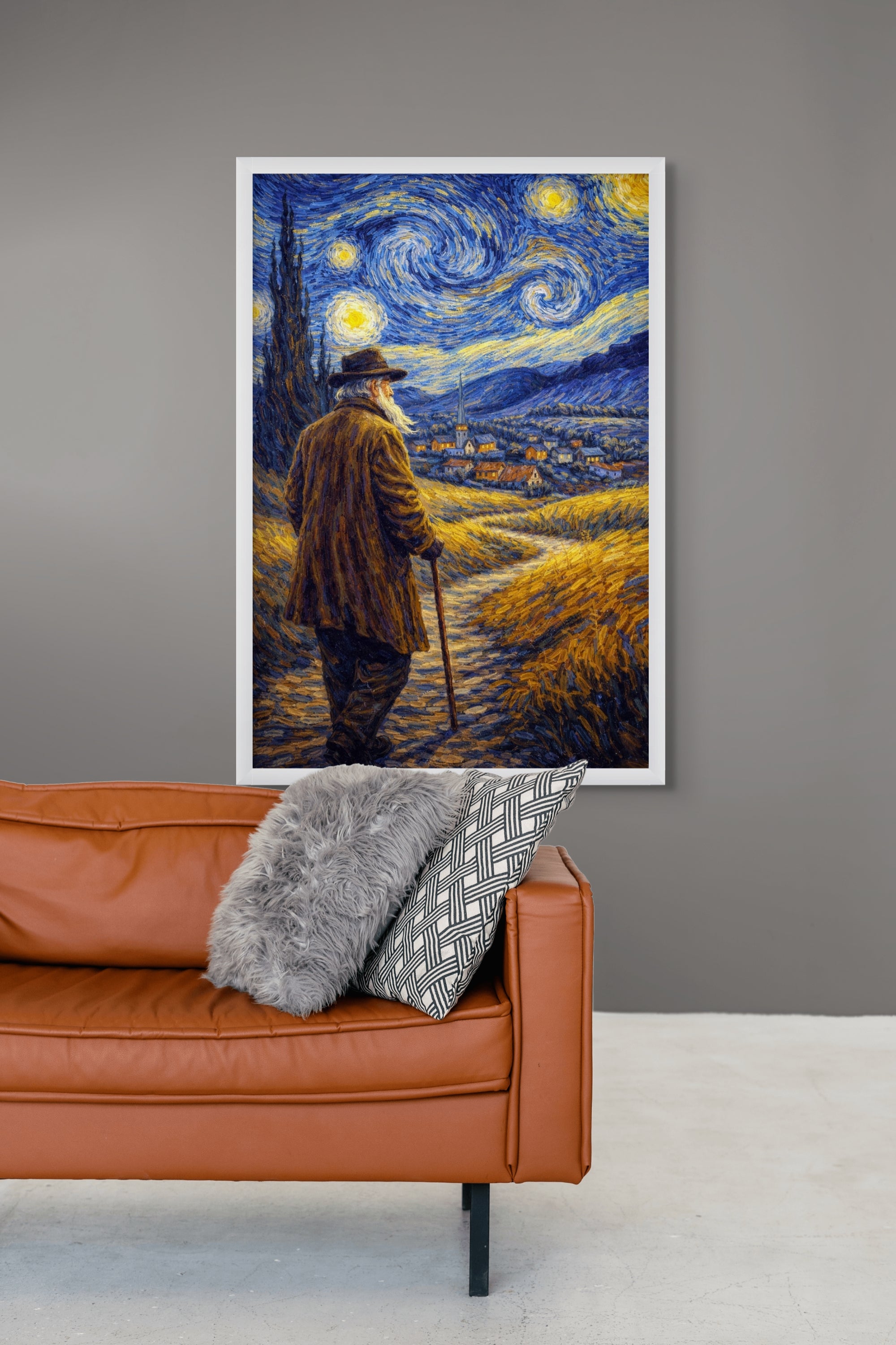 Sterrenpad Wanddecoratie Nacht – Magisch Landschap Canvas Print