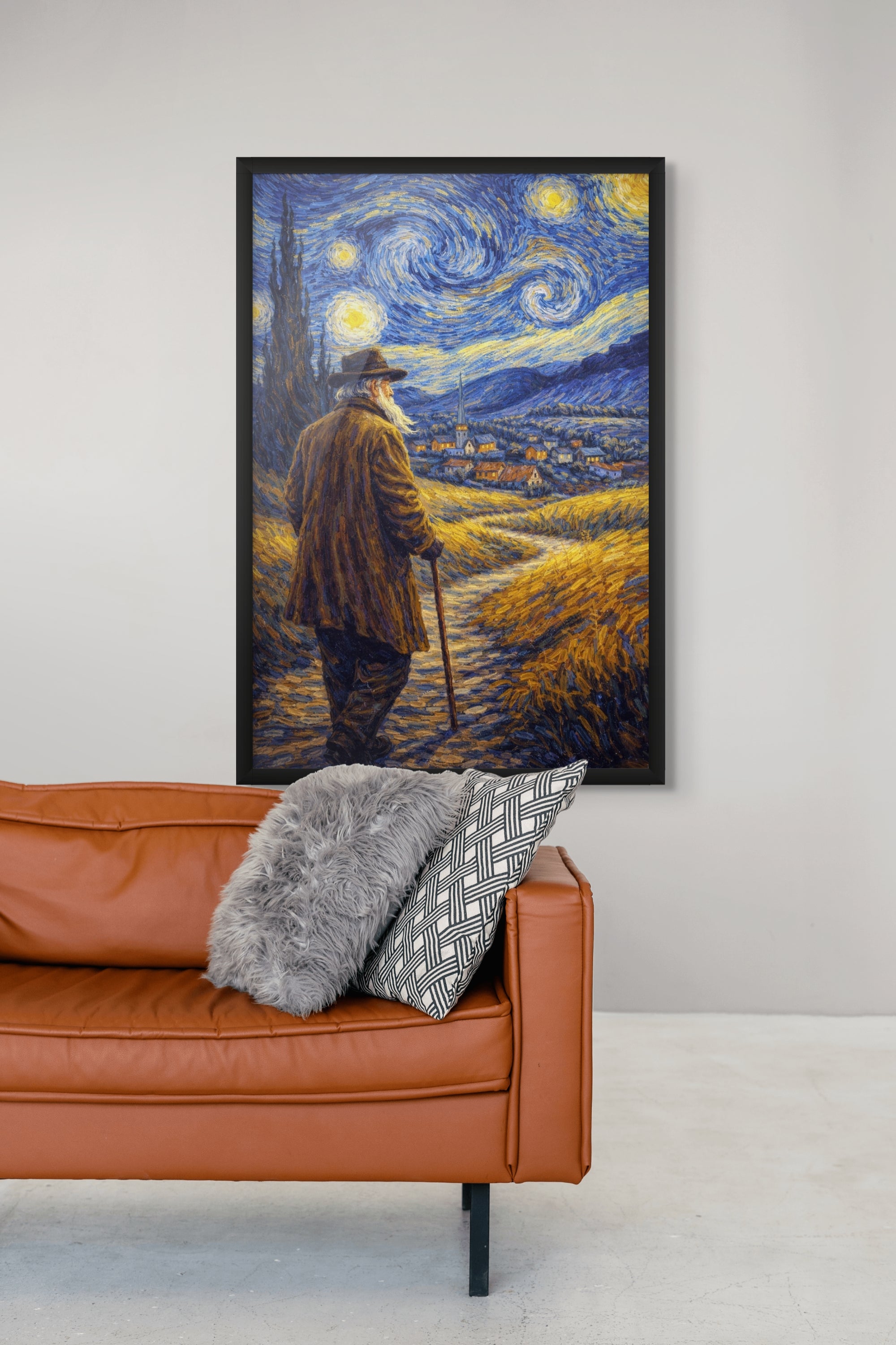 Sterrenpad Wanddecoratie Nacht – Magisch Landschap Canvas Print