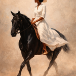Velvet Gallop Muse wanddecoratie met galopperend paard in rijke fluwelen tinten