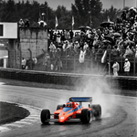 Storm op het Circuit – vintage motorsport wanddecoratie
