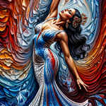 Cubist Flamenco Elegance Wanddecoratie – Abstract Danseres Canvas Print
