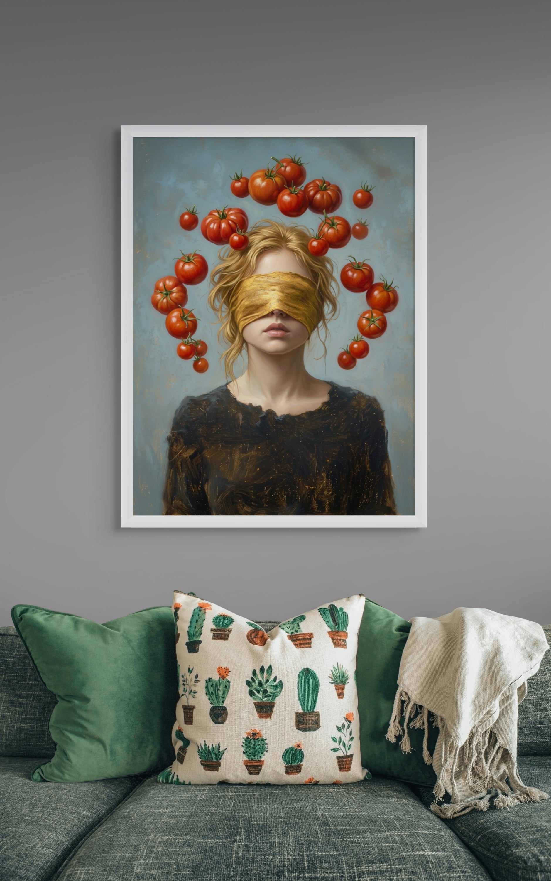 Tomaten Keuken Wanddecoratie – Donker Stilleven Canvas of Aluminium Print