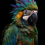 Tropic Thunder Plume wanddecoratie met tropische vogel met weelderige verenpracht in felle kleuren