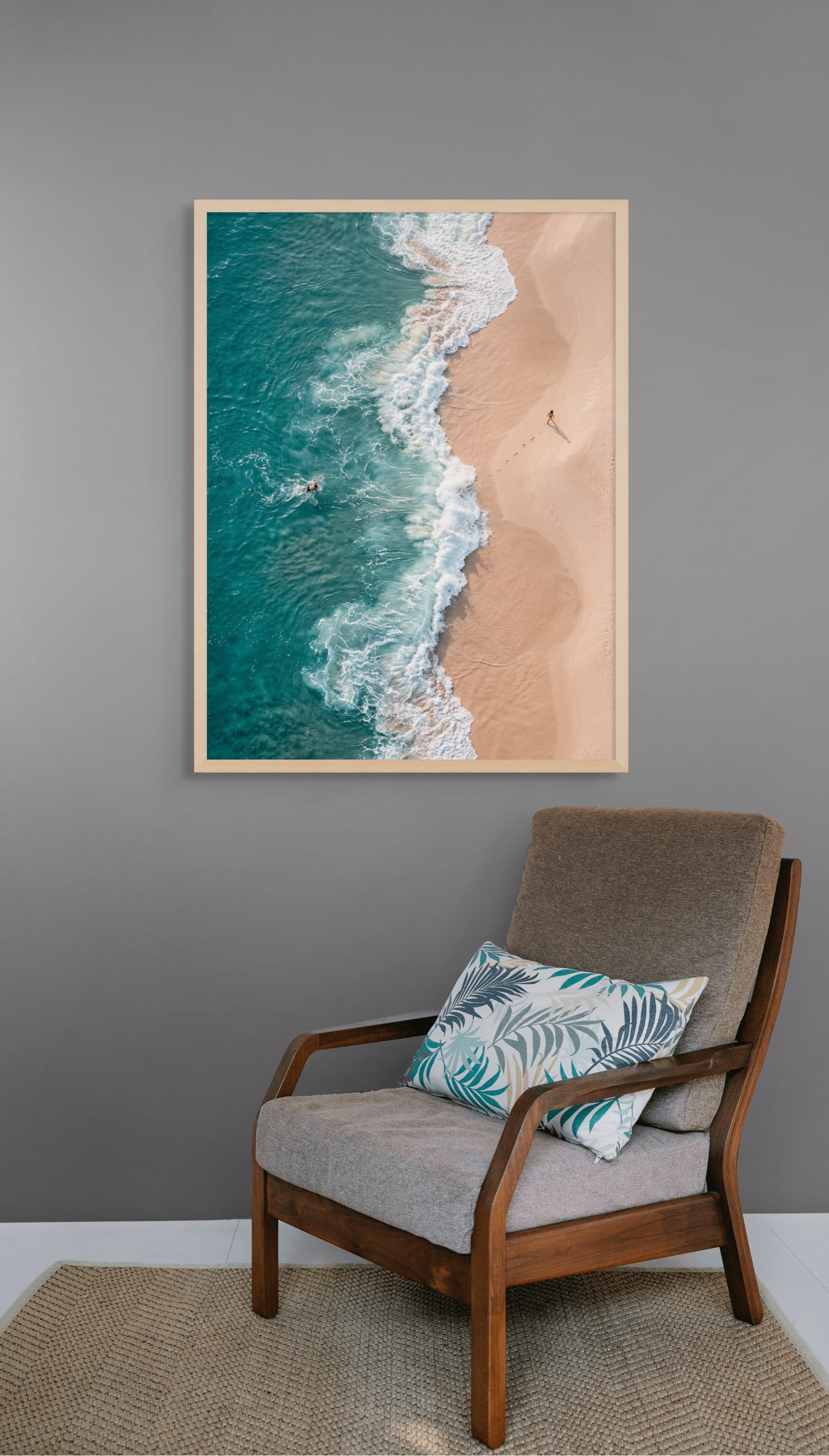 Golf en Stilte Wanddecoratie – Kalme Oceaan Canvas Print