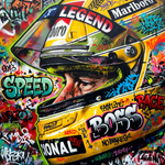 Velocity Vandal Legend wanddecoratie met legendarische snelle wagen vol street-energie