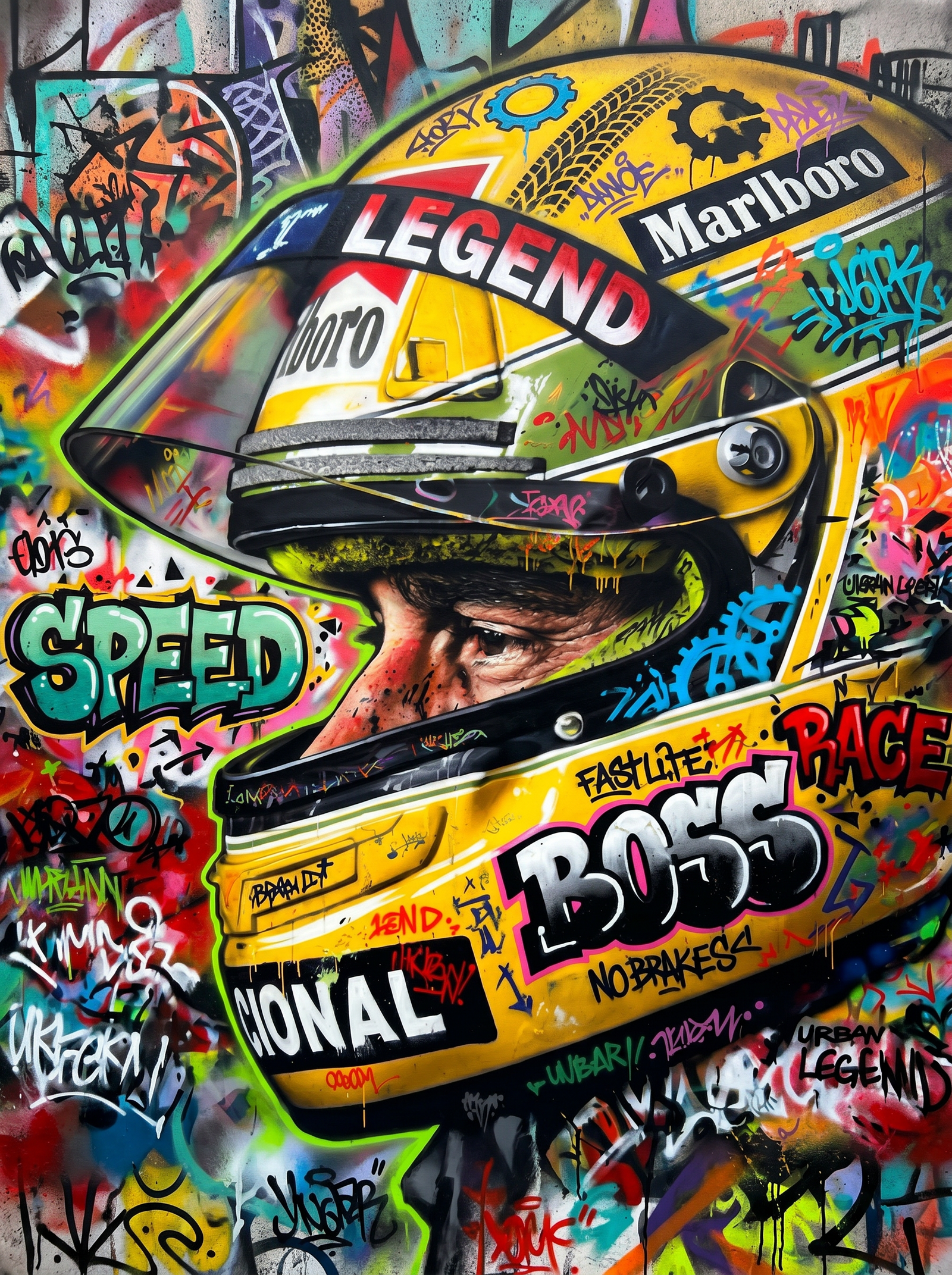 Velocity Vandal Legend wanddecoratie met legendarische snelle wagen vol street-energie