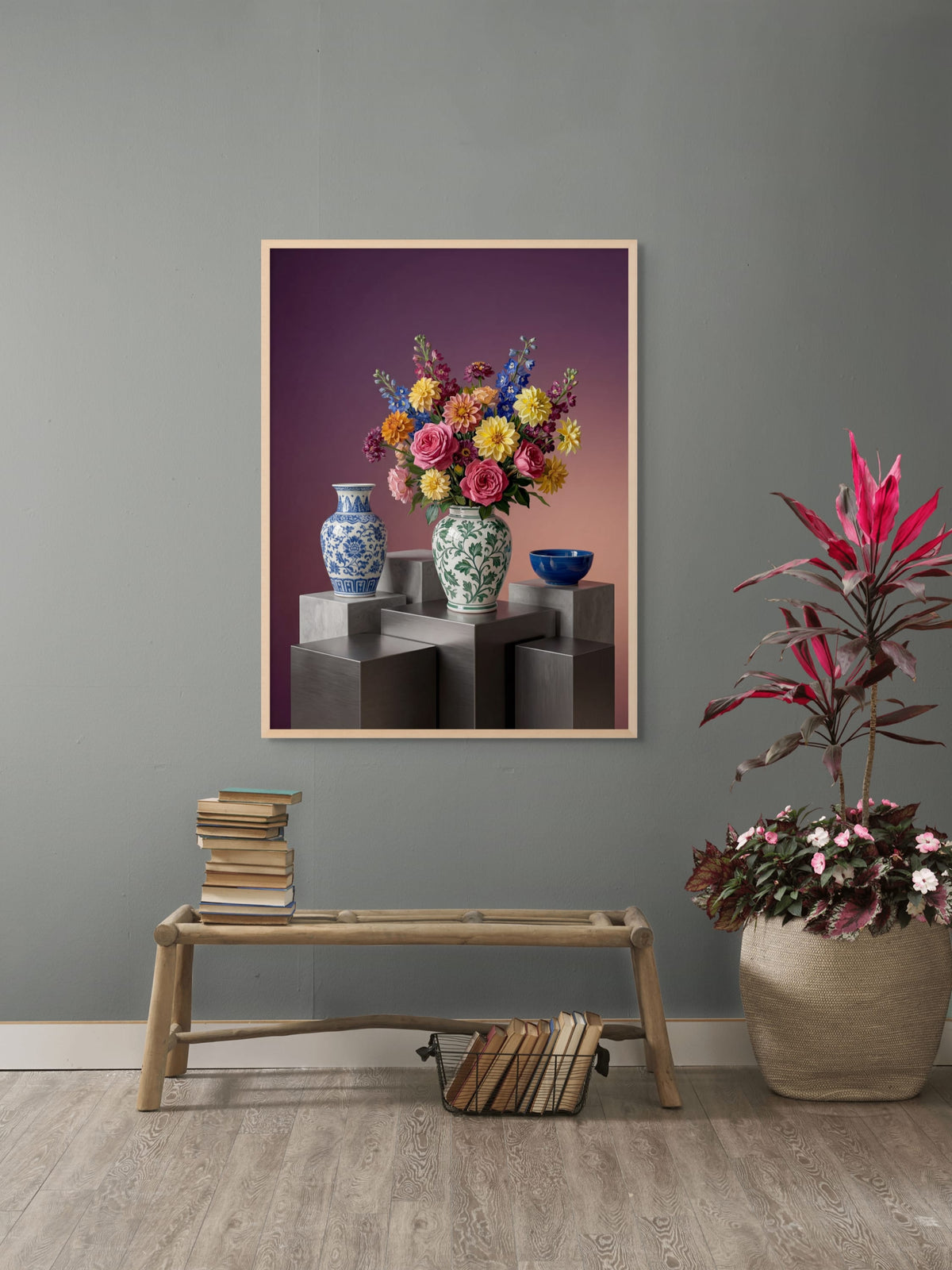 Velvet Bloom Parade Wanddecoratie | ArtifyCanvas