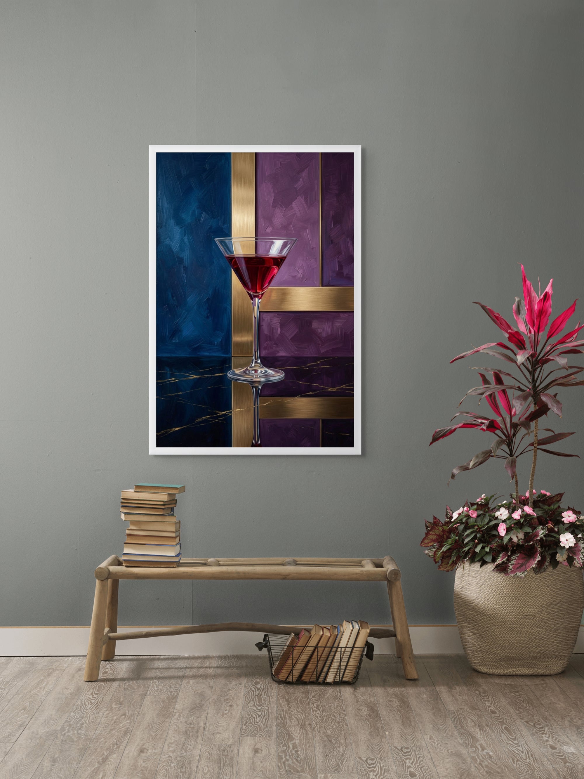 Velvet Rouge aan de Bar Wanddecoratie – Glamoureus Fashion Canvas Print
